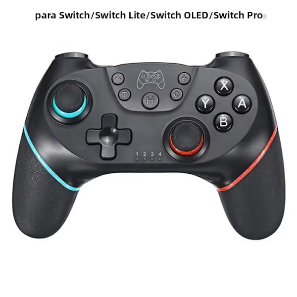 Sort Trådløs Controller, Kompatibel med Switch Style Pro Gamepad, Steam, PC, TV, Android, iOS med RGB & Vibration