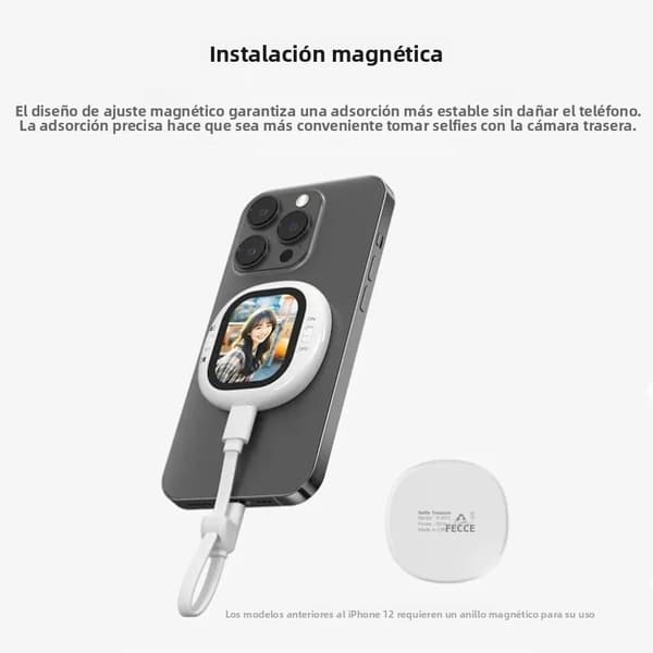 Magnetisk Selfie-skärmspegling, Mini-telefonskärmspegling, Live Streaming Split Screen-enhet