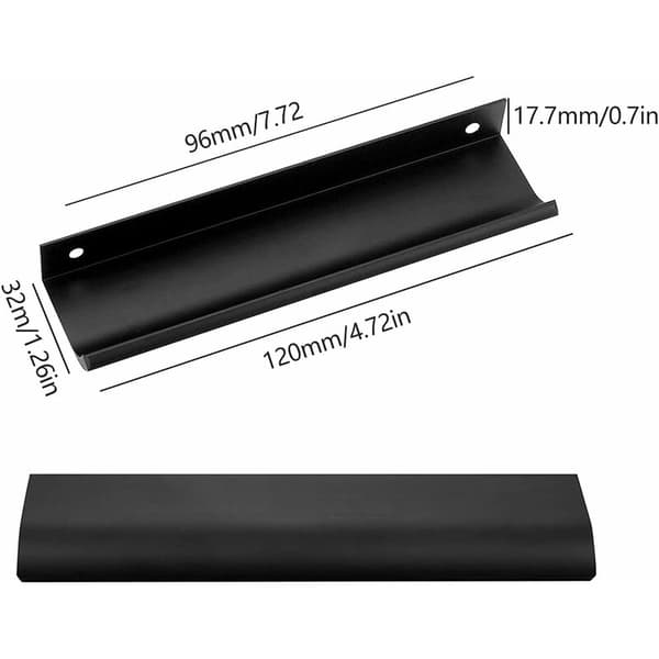 10 stk. møbelgreb, skabsgreb, skrueafstand, skjulte greb, sorte aluminiums møbelgreb, 10,96 mm