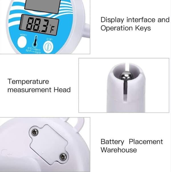 Solcellsdriven pooltermometer i ett stycke, flytande digital termometer, pooltemperaturmätning, varm källpooltemperatur för digitalt badkar-8