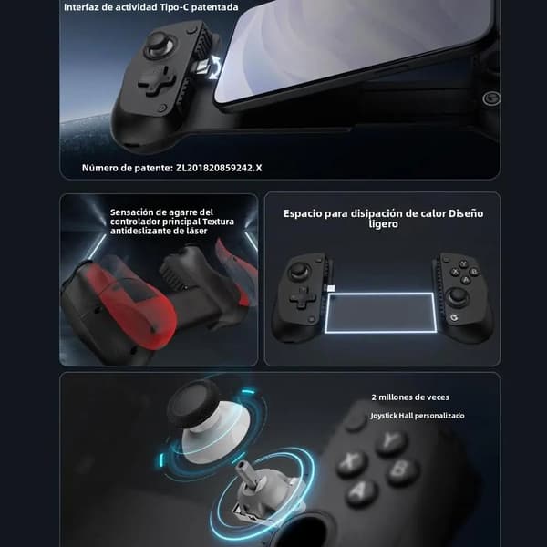 Sort HY 9017 Trådløs Controller, Kompatibel med Switch, PS3, Android, RGB Turbo Dual Motor