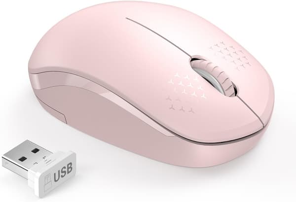 Trådløs mus, 2,4G lydløs med USB-modtager - Bærbare computermus til tablet, bærbar computer (Pink) C
