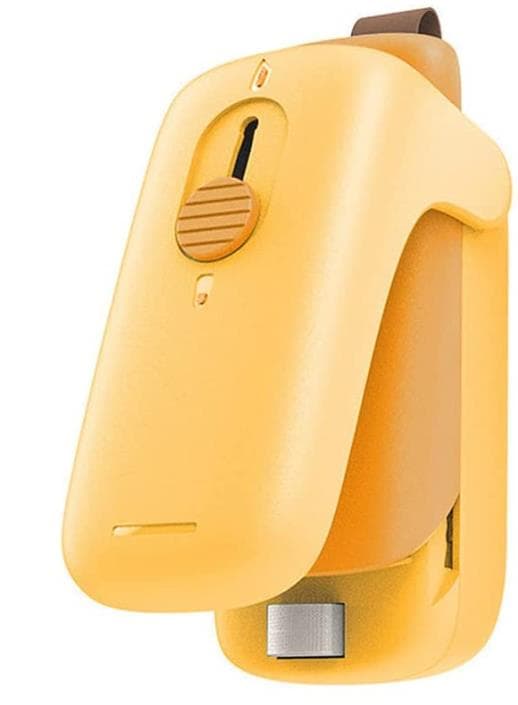 Mini forsegler for plastposer, snacks, matoppbevaring gul