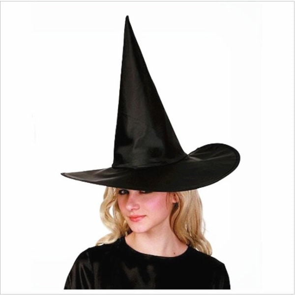 2-Pack Halloween Hat Svart Oxford Tyg Wizard Hat Makeup Costum