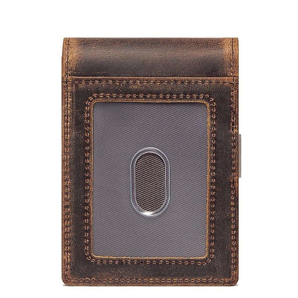 Anti-lost Aito Nahka Älykäs RFID Airtag Lompakonpidin Coffee 1pcs