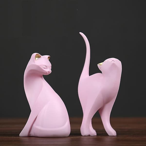 Pink Resin Cat Decoration Computer Desktop Decoration For Par