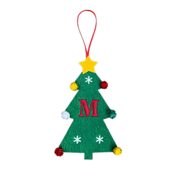 Nye filt juletrpynt 2024 Mini juletrbroderi Engelsk bokstav julepynt Små hengende deler Christmas Tree [C