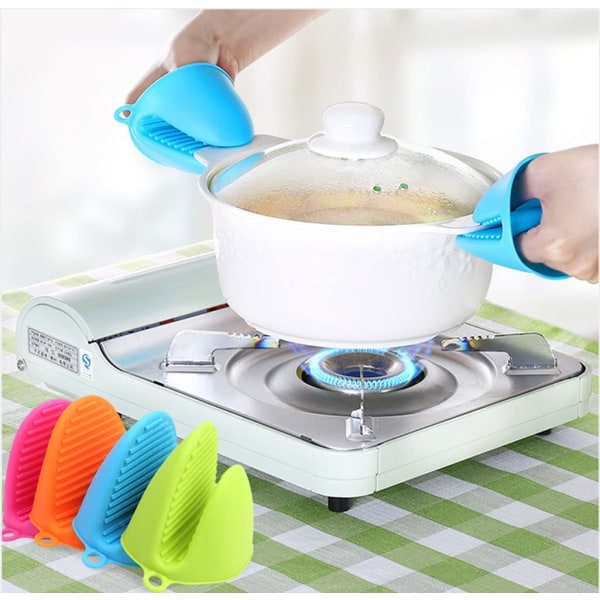 Mini Tjocka Värmebeständiga Ugnsvantar i Silikon för Bakning, Matlagning, Grill (Blå)