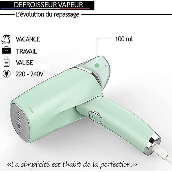 Tøjdamper, bærbar strygejern 1000w 100ml Hurtig opvarmning Håndholdt tøjdamper til stof og tekstil, rejsedamper