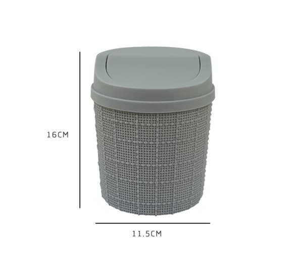 Bordskorg med svänglock 85g Kompakt design för badrum grå 11,5 x 16cm 1 styck B