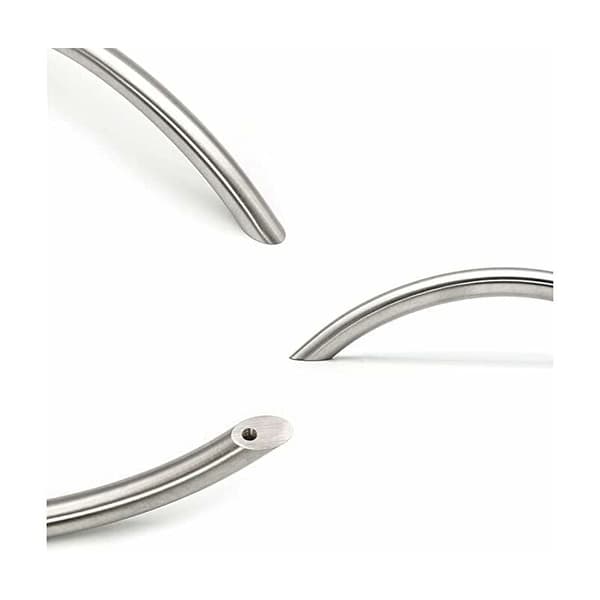 Set med 10 möbelknoppar – Dörrknoppar i rostfritt stål, borstad nickel finish, 128 mm centrum, silver