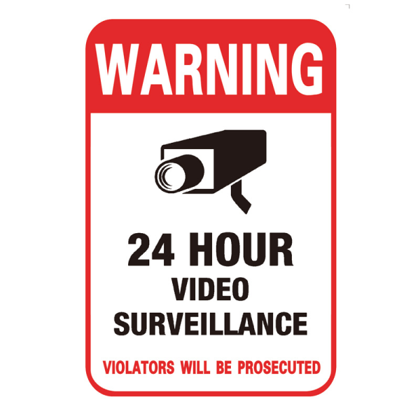 10 stk 24 TIMER VIDEO monitor advarselsmærkat kameramærkat skiltmærkat
