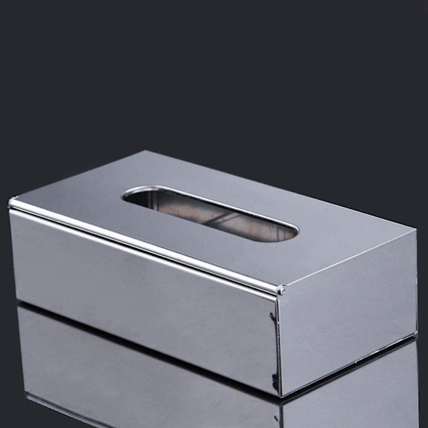 Tissuebox i rostfritt stål, kosmetisk tissuebox, pappersdispenser, rektangulär boxdispenser