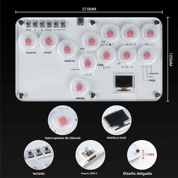 Trådløs Bluetooth Gamepad i æske, kompatibel med PS-konsoller, indbygget vibrationscontroller