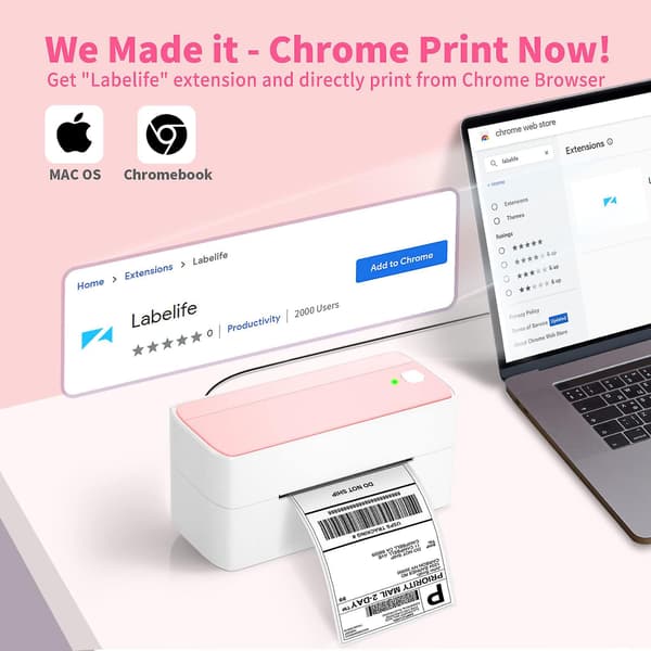 Bluetooth 118mm Forsendelse Termisk Label Maker Sticker Printer Bærbar Adresse Porto Label Printer Maskine Udbredt