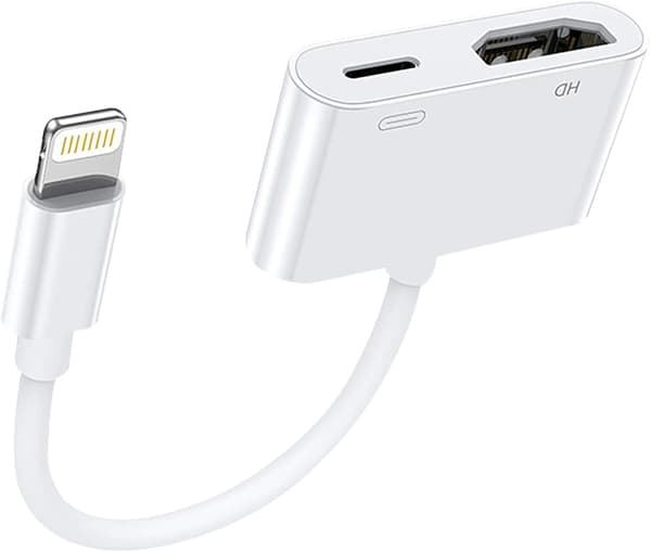 HDMI-adapter til iPhone til TV, [Apple MFi-certificeret] 1080P Digital AV Lightning-adapter, Plug and Play Sync Screen HDMI-stik til iPhone-320
