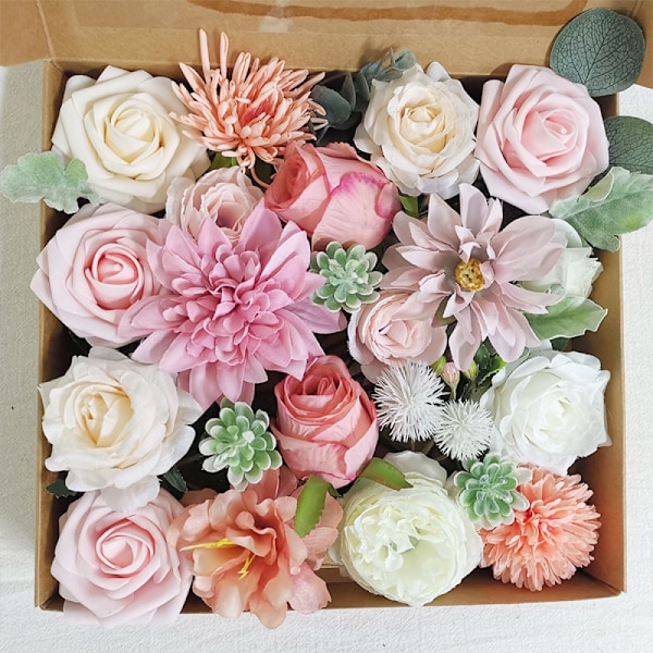 Kunstig blomstergaveæske, 1 stk