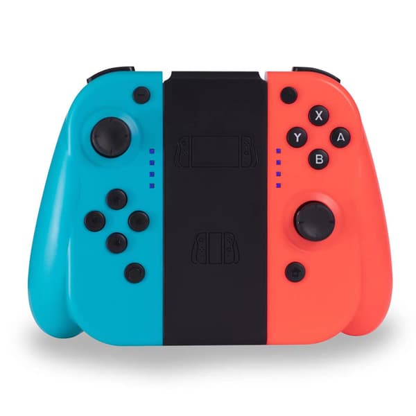 Hvit trådløs kontroller, kompatibel med PS4, vibrasjon inkludert, USB-ladekabel, ergonomisk