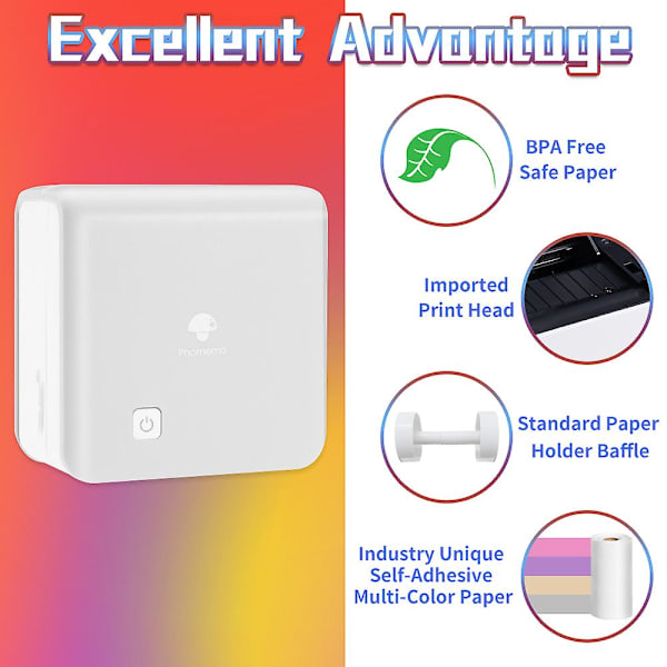 Termisk Printer 300dpi M02 Pro Mini Impresora Lommefoto Udskrifter Smart Mobiltelefon Imprimante