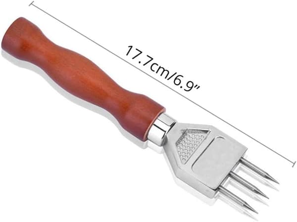 Ispigg - Kraftig isknuser med solid trehåndtak, 304 rustfritt stål tre-grenet isbryter for bartendercocktail, 19869