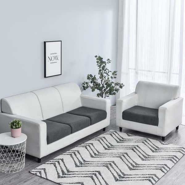 Mörkgrå; Extra stort dubbel sofföverdrag, bredd 65-95CM, längd 95-135CM; Nordisk minimalistisk stil majsfleece sofföverdrag, fulltäckande elastisk c Double-seater