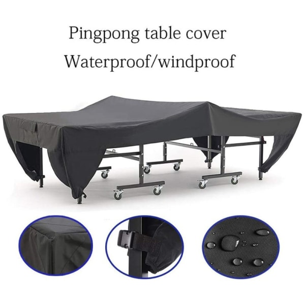 Svart grått støvdeksel for utendørs bordtennisbord, praktisk, vanntett, lett å rengjøre - slitasjebestandig, for beskyttelse av møbler innendørs og utendørs