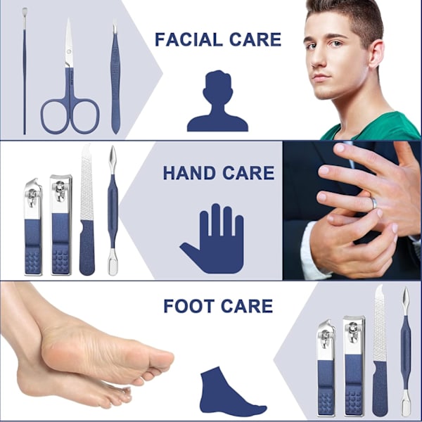 Manikyrset Personlig Vård Nagelklippare Kit Manikyr Professionell Manikyr Pedikyr Set Herrtillbehör Personlig Vård Set Nagelslipningsset Present f