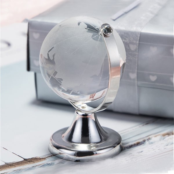 1-Pak Krystalglas Globe Kontorbord Home Decor Gave Julegave kommer med smuk gaveæske