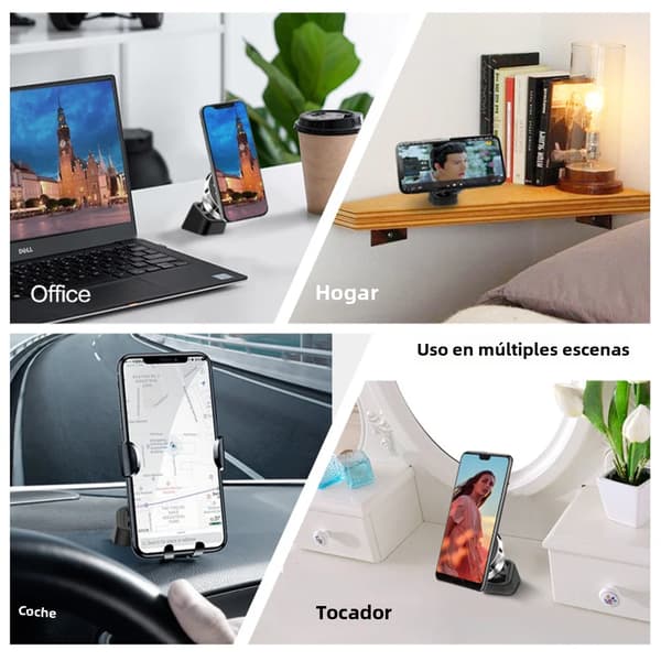 Universell trådløs biltelefonholder med ladebaseklipsfeste for luftventil dashbord skrivebordsversjon B B