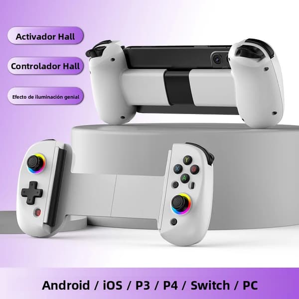 Trådløs Bluetooth-spilcontroller med vækkeur, dobbelt vibration og lys til gaming