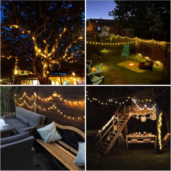 Bubble Ball LED Varma Slingor, 10m 100 LEDs, Plug-in Utomhus Julbelysning 10m