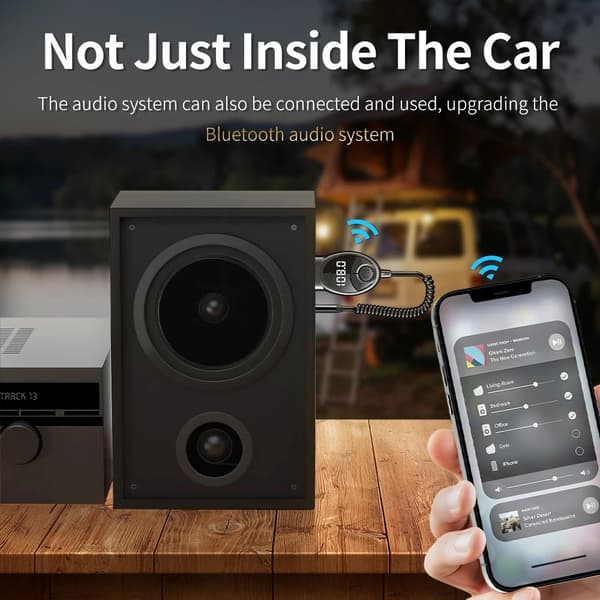 Bil FM-radiosender med Bluetooth 5.3, AUX-indgang 87.5-108MHz, LED-display til biler og lastbiler