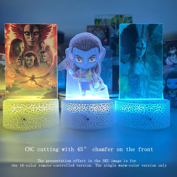 Chibi Mannlig Tegneseriefigur LED Nattlys, Ild & Aske Figur Lampe