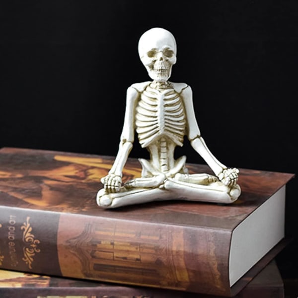 Halloween Mediterende Skeletfigurer, Dødedag Borddekoration Små Statuer Til Halloween Fest Dekorationer, Halloween Fest Tilbehør 2stk