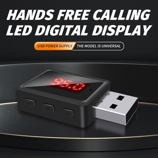 Trådløs billjudadapter Mini USB-drevet håndfri Bluetooth-mottaker for bilstereo