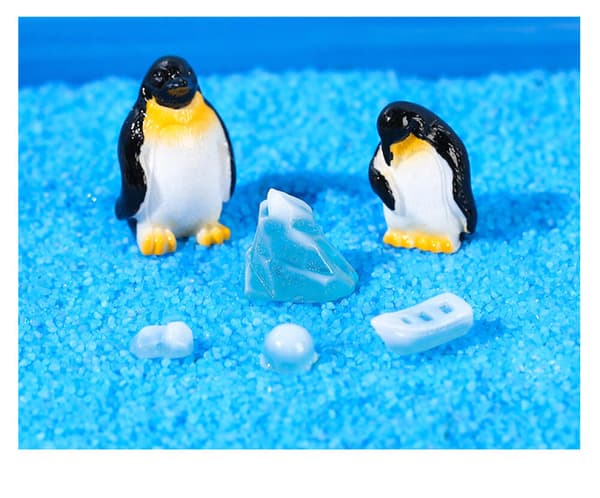 Mini Pingvin Isbit Scene Dekor – Resin Mikro Landskapstilbehør