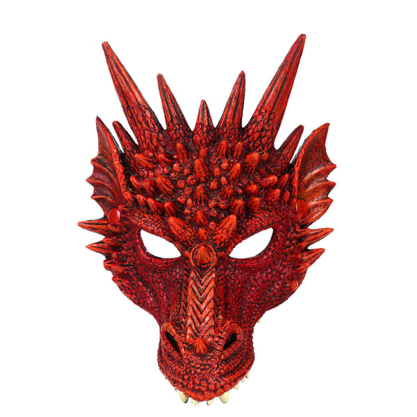 Kids Dragon Wings Kostume, Dinosaur Tail Mask Set, Cosplay rød