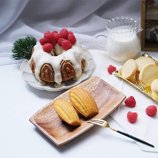 Sæt med 2 Mini Madeleineforme, Silikone Madeleine Kageform, 15 Huller Madeleine Bageform