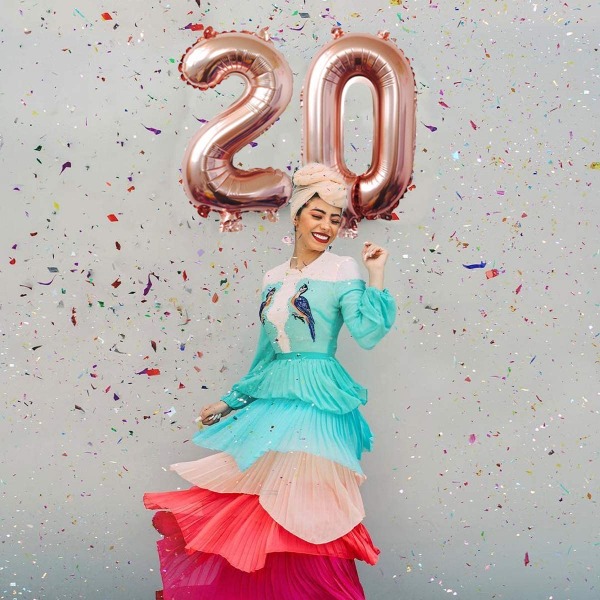 20-vuotispäivän koristeet, juhlailmapallot 20-vuotispäivän ilmapallot numeroilmapallot 20-vuotispäivän syntymäpäiväjuhlakoristeisiin Helium