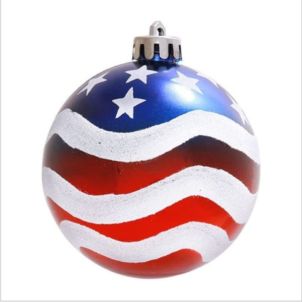 12 st 6cm Ball Ornament - Hängande Ball Flag Ornament , Julgran, USA-tema festtillbehör