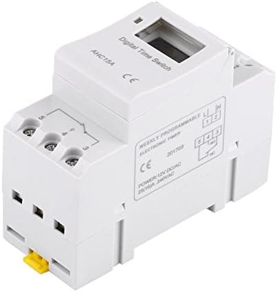 Programmerbar digital timer, digital timer, LCD-skjerm, ukentlig digital tidsbryter med programmering, DIN-skinne programmerbar digital timer (12