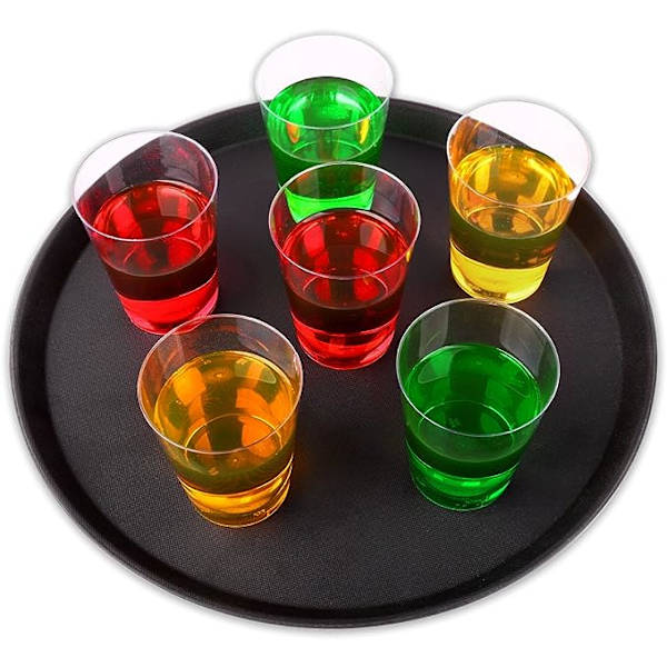 3 kpl 28 x 1,5 cm pyöreät mustat tarjottimet 3-pakkauksessa liukumattoman pinnoitteen ja korkean reunan kanssa Gastro-tarjotin Tarjotin