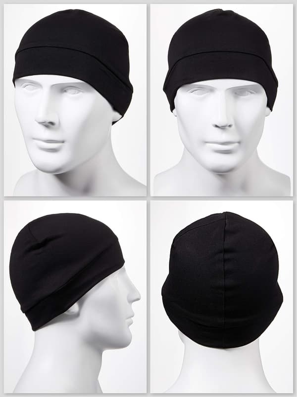 Pieces Herre Skull Caps Myk Bomull Beanie Luer Elastisk Hjelm Liner Multifunksjonelt Hodeplagg for Menn Kvinner-14651