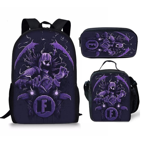 Peli Fortress Night Schoolbag Reppu Case Penaalilahja lapsille opiskelijoille 3Pcs Set 1