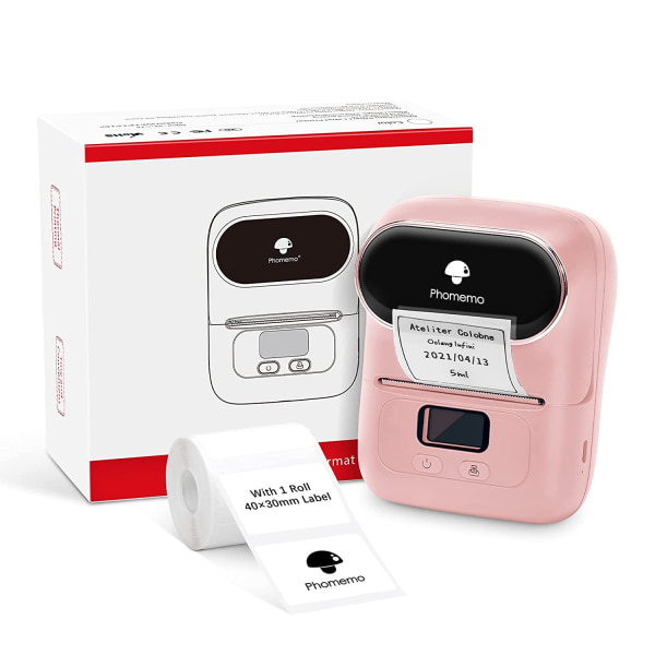 M110 Label Maker kannettava Bluetooth Thermal Label Maker -tulostin (vaaleanpunainen)
