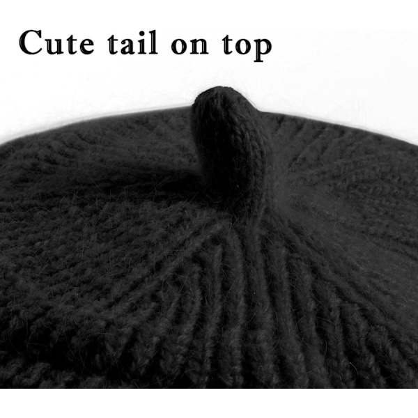 Damer Vinterhatte - Varmt Strikket Visirhat Damer Fleeceforet Varmt Fleece Spids Beret 2