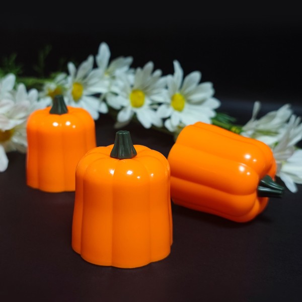 12 stycken Halloween jul födelsedag dekoration rekvisita atmosfär arrangemang LED elektroniska ljus ljus simulering lysande pumpa ljus
