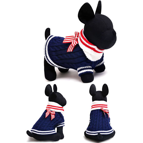 Sweaters Pullovers Jakker Strik Vinterfrakker Chihuahuas Hvalpe Killinger Katte Marineblå M, 10328