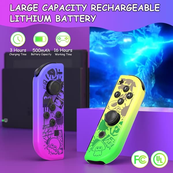 Himmelsblå trådlös handkontroll, kompatibel med Switch Style Pro Gamepad, Steam, PC, TV, Android, iOS med RGB & Vibration