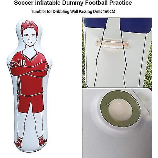 160 cm Fotballtrening Oppblåsbar Dummy-fotball Trening Mål Målvaktstativ Tumbler-tumbler Air Mannequin Defender Red